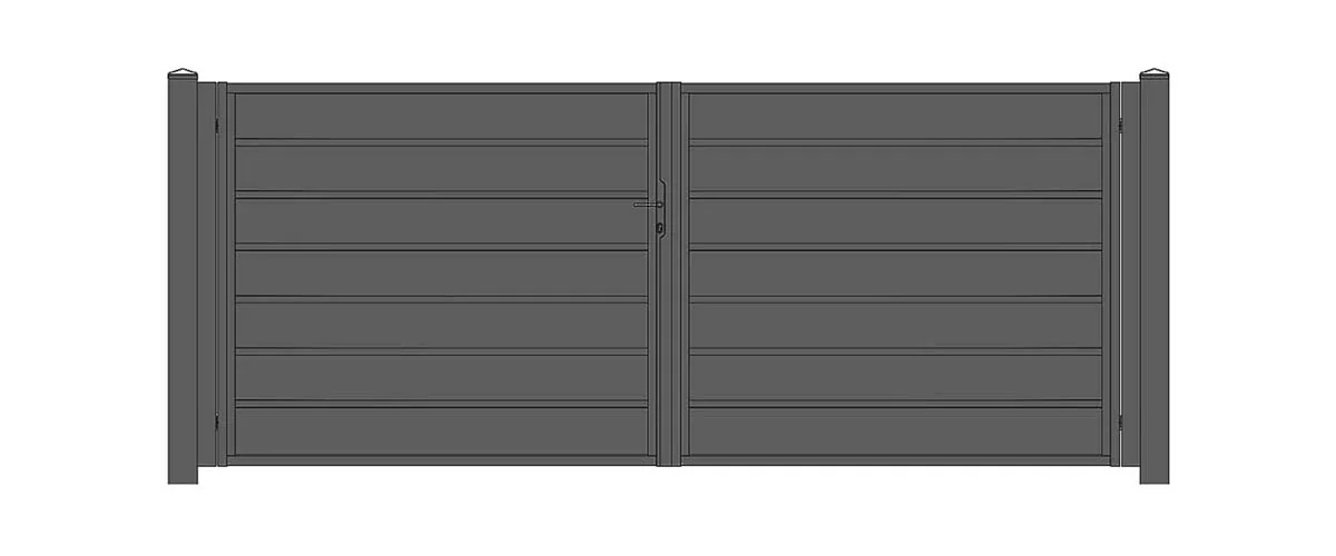Technische productweergave van Dubbele poort Travertine Plus