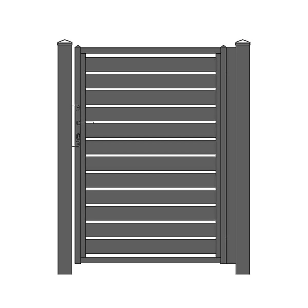 Stalen tuinpoort op maat, uitvoering Looppoort Malachite 100-20