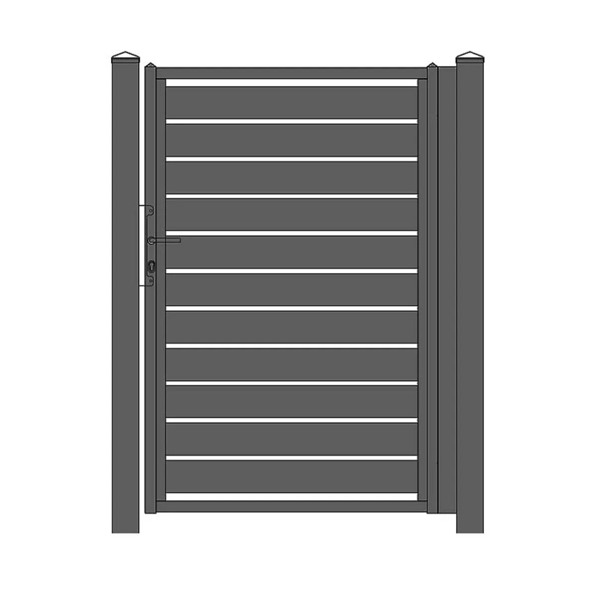 Stalen tuinpoort op maat, uitvoering Looppoort Malachite 120-20