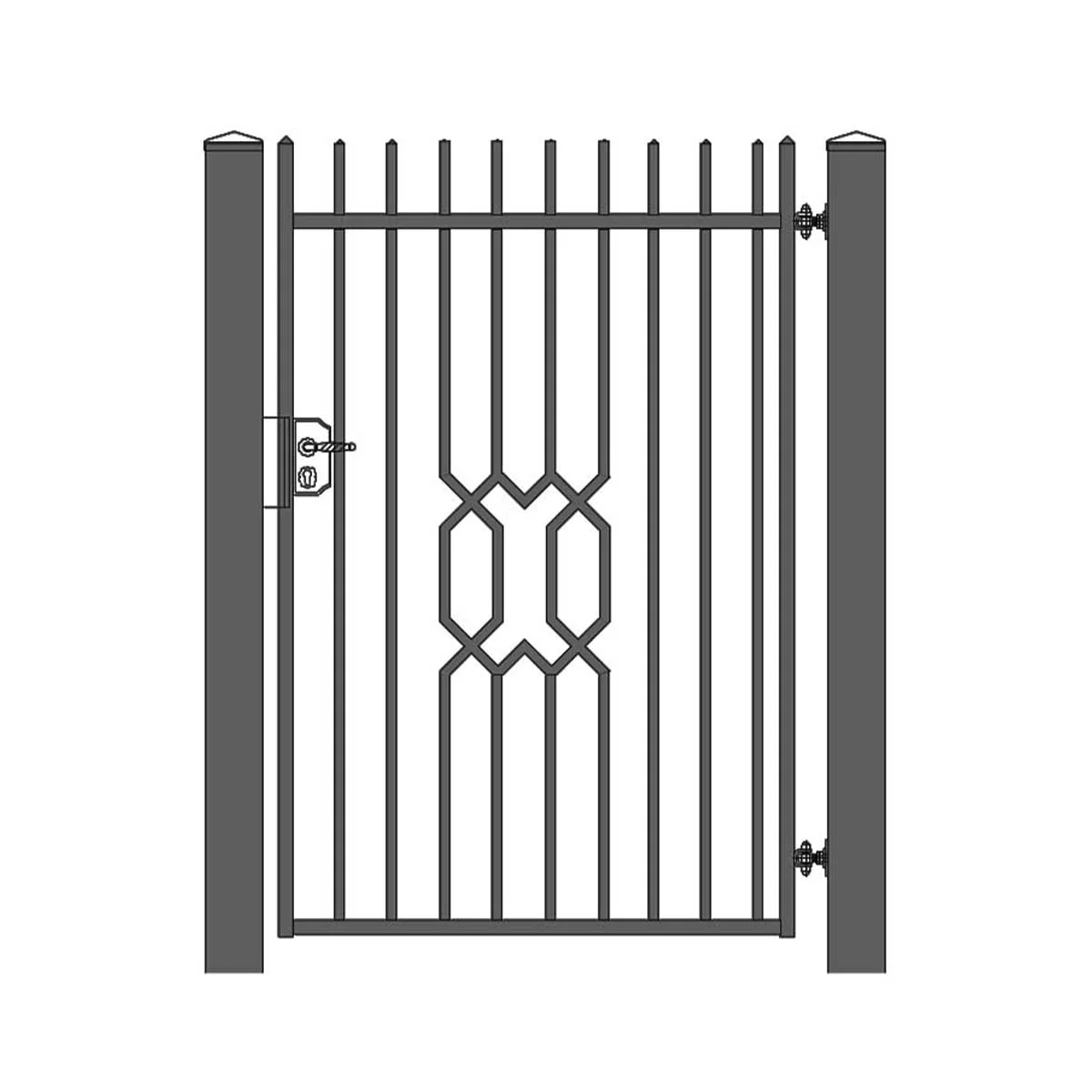 Stalen tuinpoort op maat, uitvoering Looppoort Sapphire